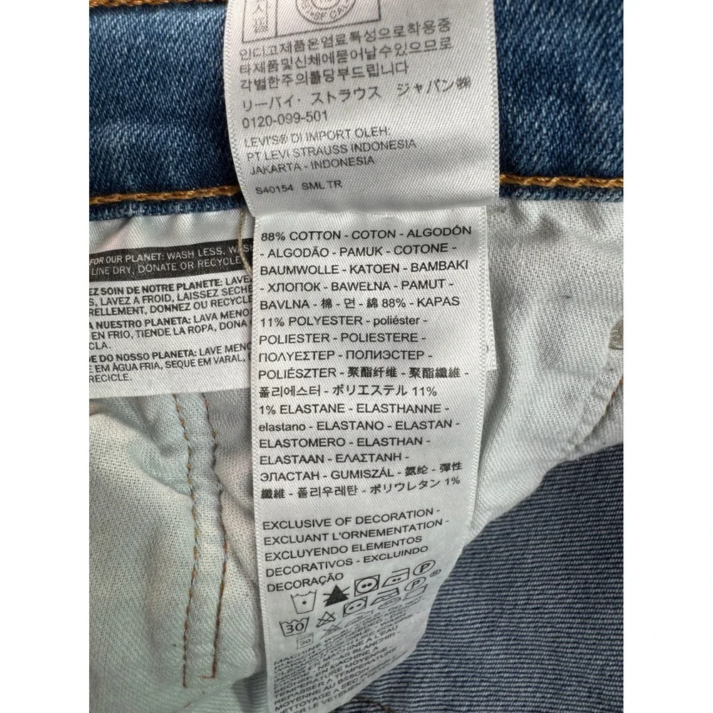 Levis 511 Slim Fit Jeans Mens 32 Medium Wash Blue Denim Shortened 24 Inseam